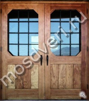 Дверь парадная с отделкой вагонкой, стеклом и кованой решеткой - купить от производителя Мосдвери Дверь парадная с отделкой вагонкой, стеклом и кованой решеткой