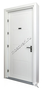 Входная дверь в частный дом белая матовая БДД-023 - купить от производителя Мосдвери Входная дверь в частный дом белая матовая БДД-023